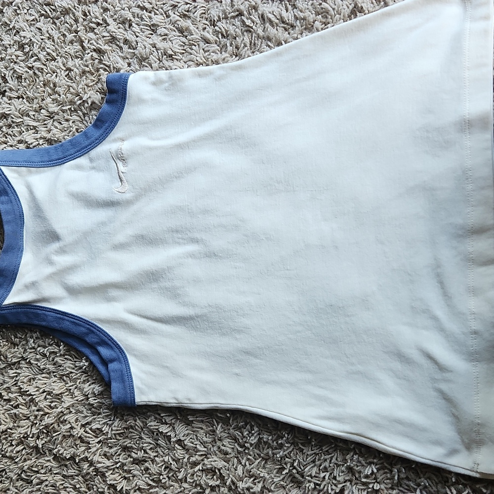 Nike Women's Cream and Blue Tank Top Size Small - Picture 4 of 7